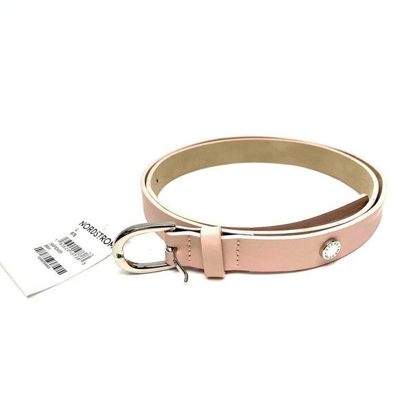 Madden Girl Belt Pale Pink Vegan Leather Silver Buckle Size Large NWT - Picture 1 of 6